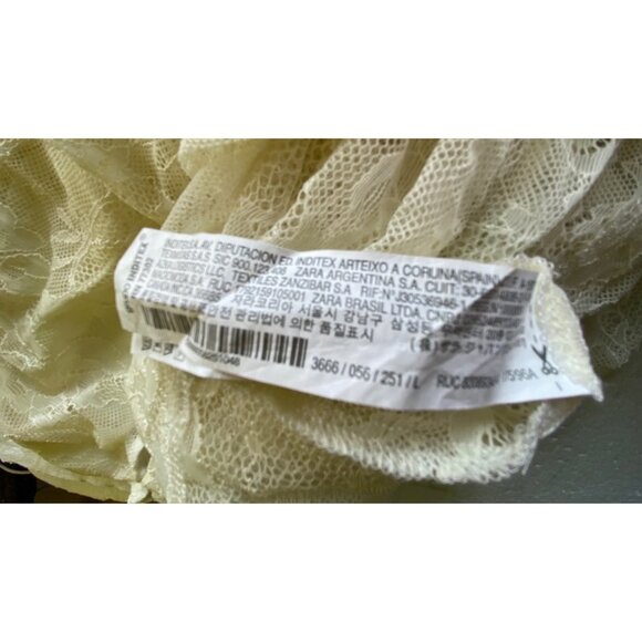 Zara Large Western Prairie Boho Lace Ruffle Sheer Long Sleeve Blouse Cream Ivory - Picture 5 of 6